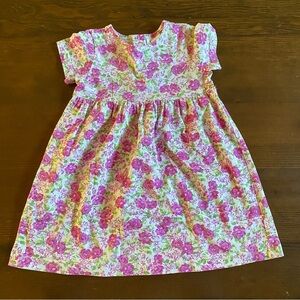 Hanna Andersson Spring Blossoms Cotton Button Back Short Sleeve Dress Size 80/2